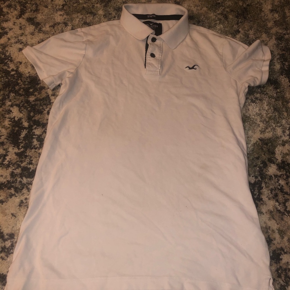 Hollister white collar shirt
